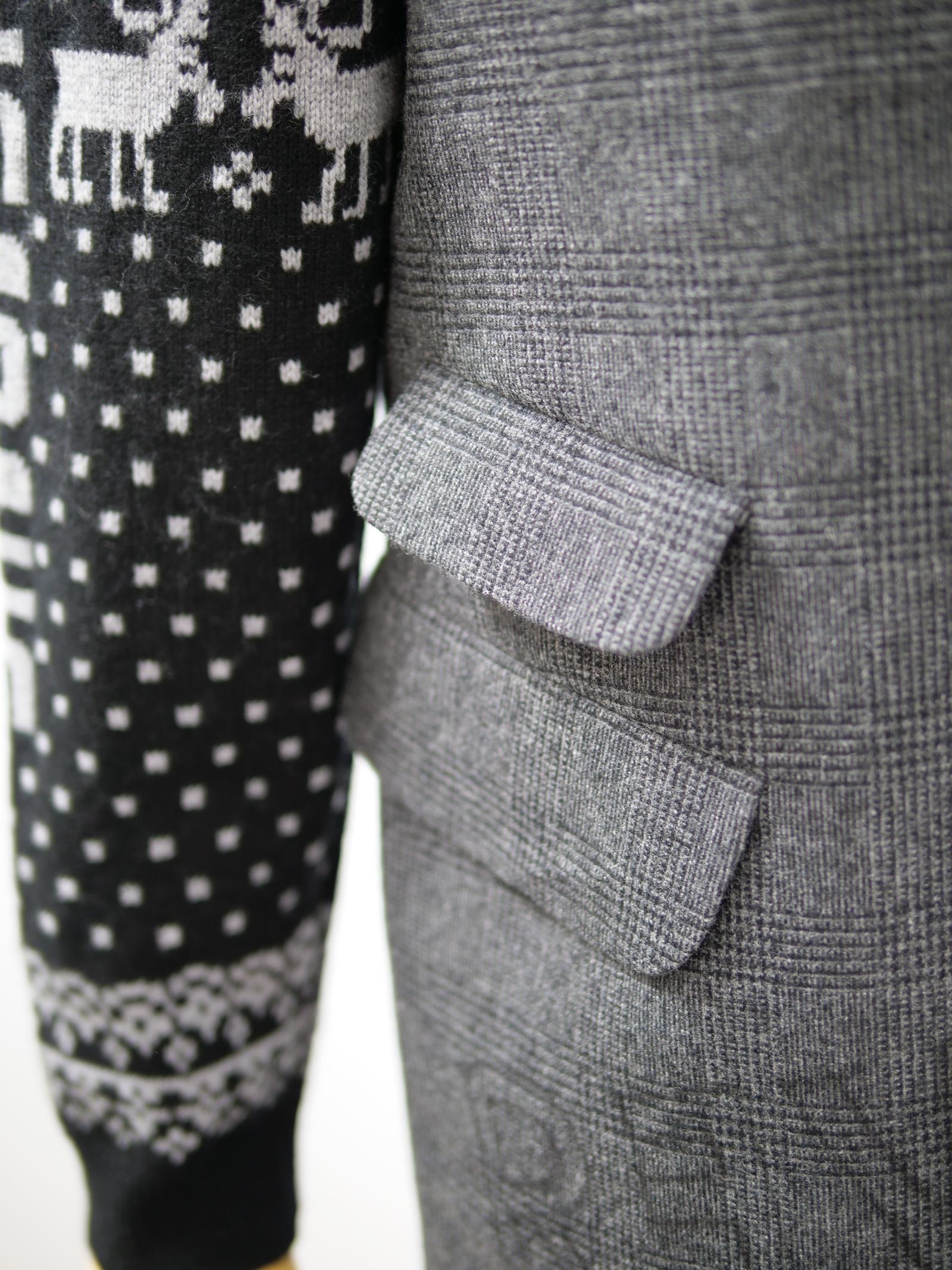 ONE-828  KINIT SLEEVES JACKET / ユニセックス  / ニット切り替えテーラード / ハンドメイド / ウール / カシミア