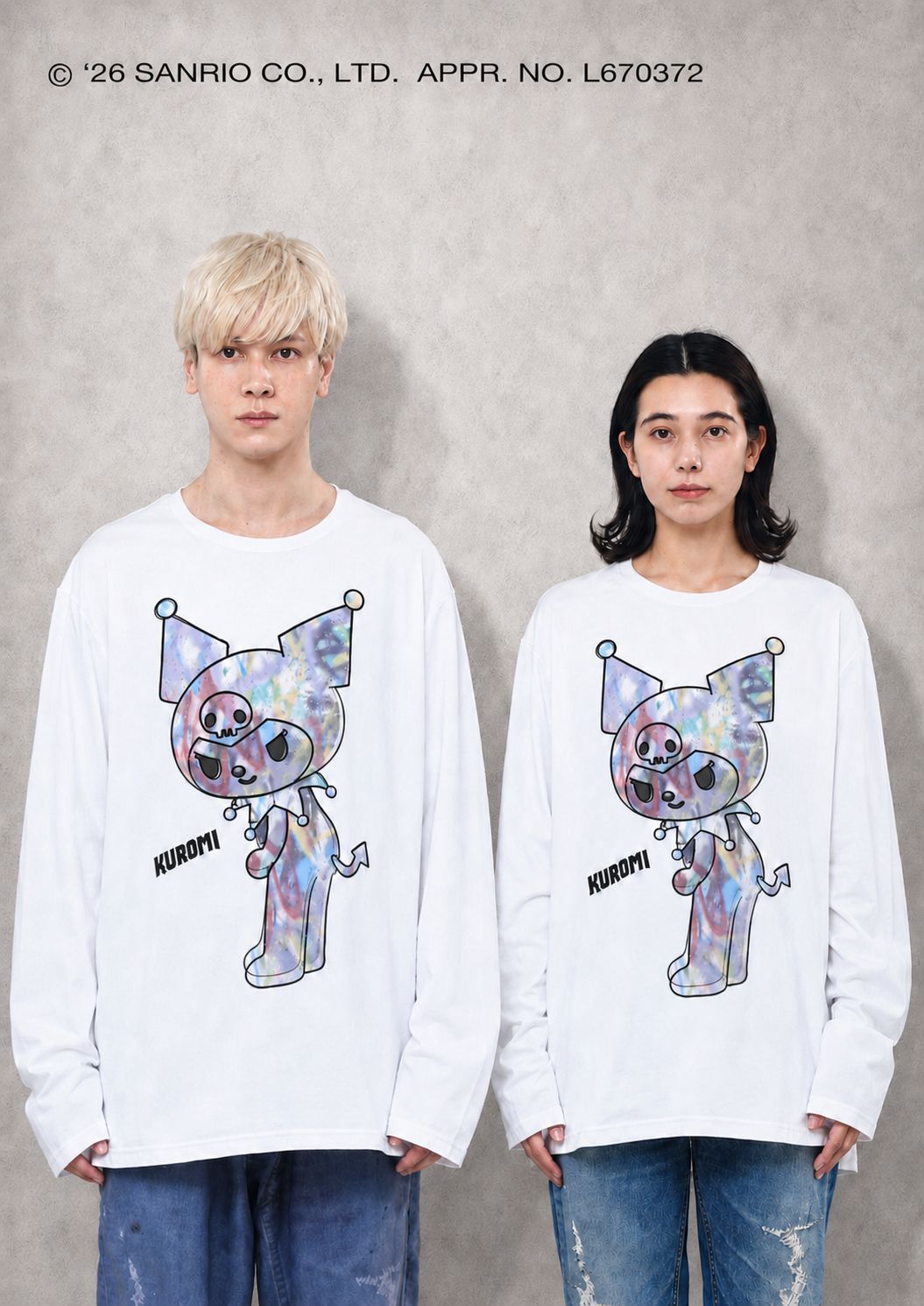 【KUROMI×TRIPPY MIKIO ART】TR-157 / 3DTシャツ / BLACK / ロンT / ユニセックス
