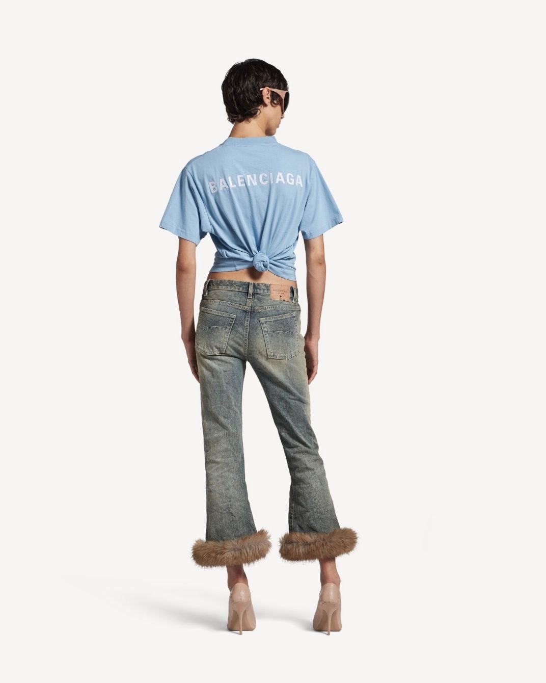 BALENCIAGA BACK Tシャツ ミディアムフィット / ウィメンズ / ウェア / Tシャツ / ライトブルー / 2026SS NEW