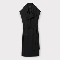 Triacetate sleeveless trench coat / スリーブレス トレンチコート / ブラック / 2025SS new