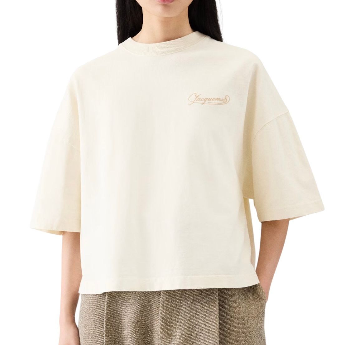 Corto Tシャツ 刺繡入りボクシーTシャツ / ライトイエロー / 25aw new