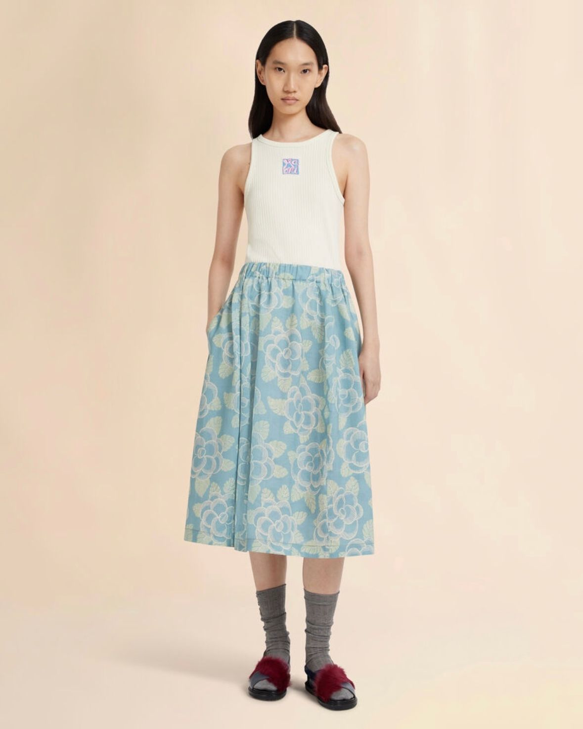 Banjo プリント ラミーゴムスカート / ウィメンズ / スカート / ブルー / 2026ss NEW