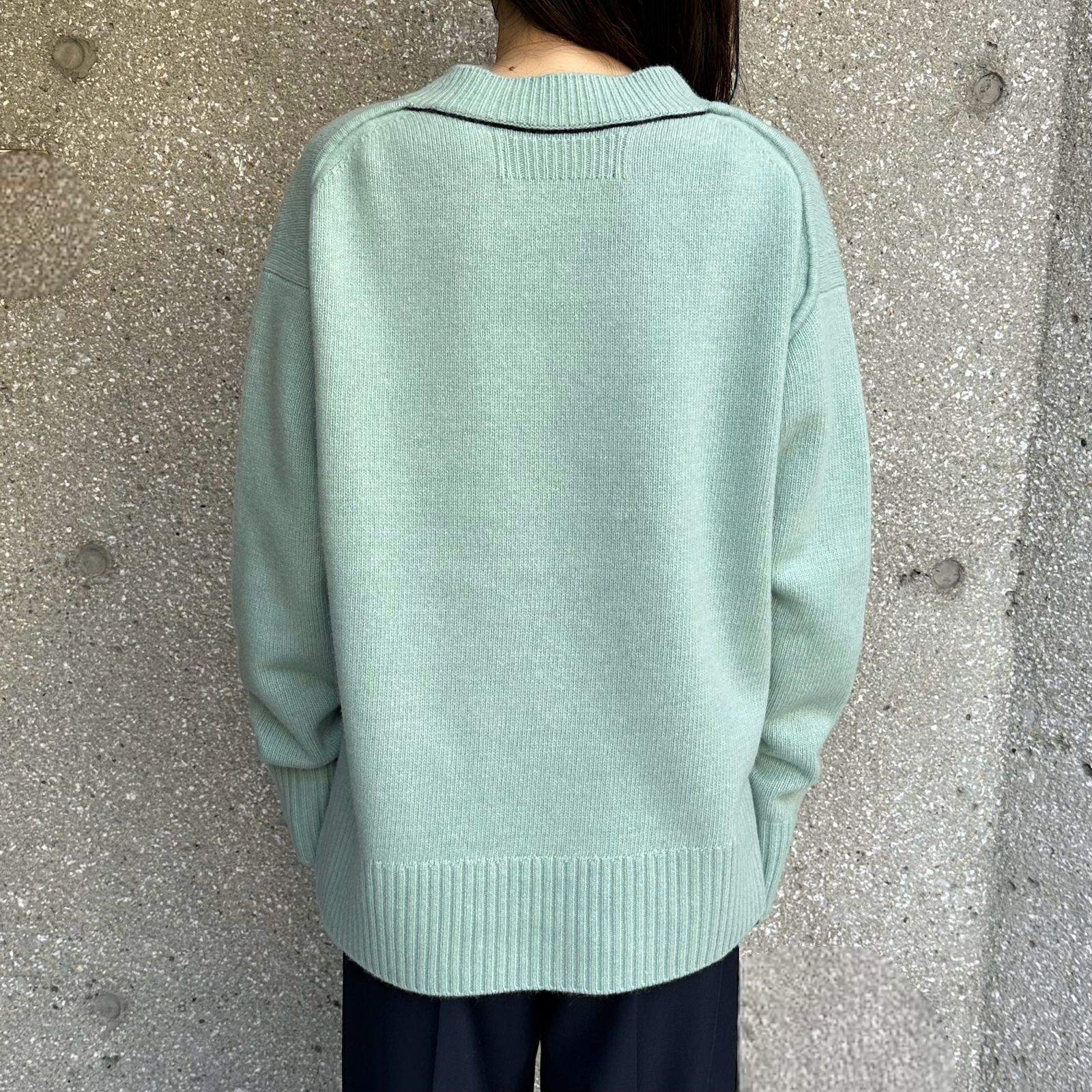round neck sweater / ニット / クルーネックセーター / グリーン