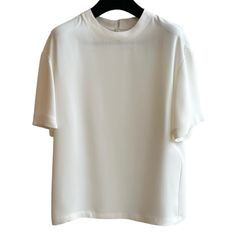 Back Slit silk shirt / クルーネック Tシャツ / シルクシャツ / レディース / アイボリー