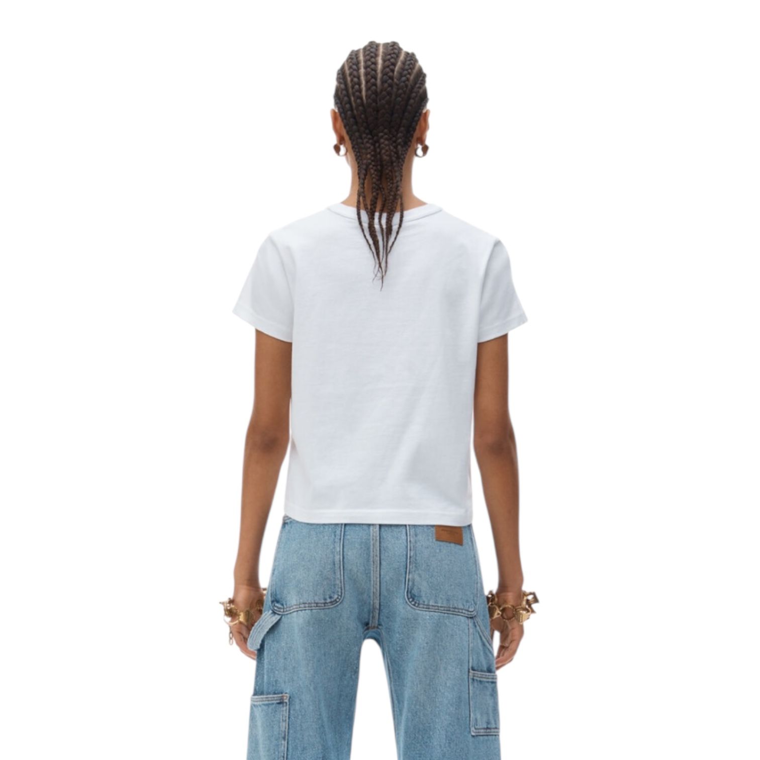 [  Jeans] コットンNYCジャージークロップTシャツ ALEXANDER WANG - コットンジャージーTシャツ / ホワイト / 25aw