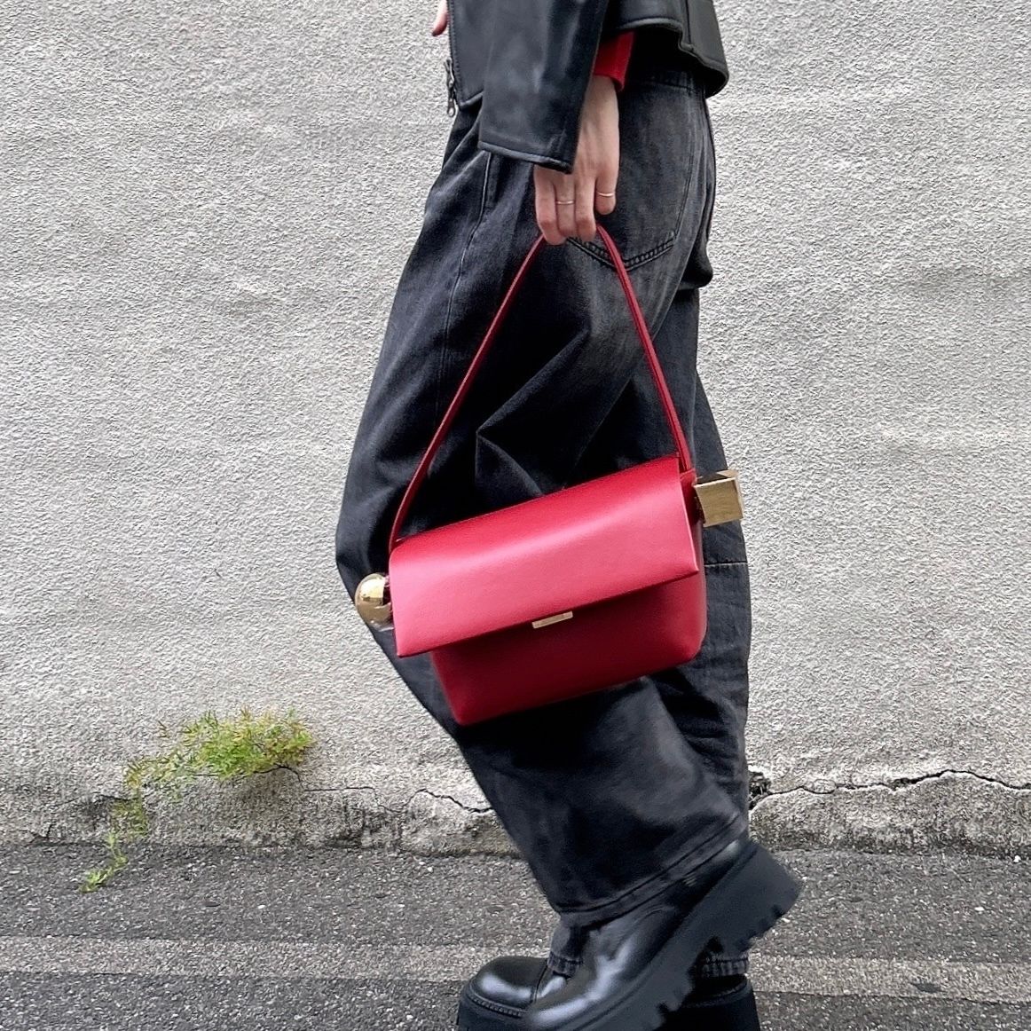 Rond Carre ロンド・カレ / ハンドバッグ / 革製 / ダークレッド / 24aw