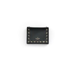 ロックスタッズ カーフスキン ウォレット / 二つ折り財布 / ブラック / レザー製 / 2024SS / ウィメンズ / NEW