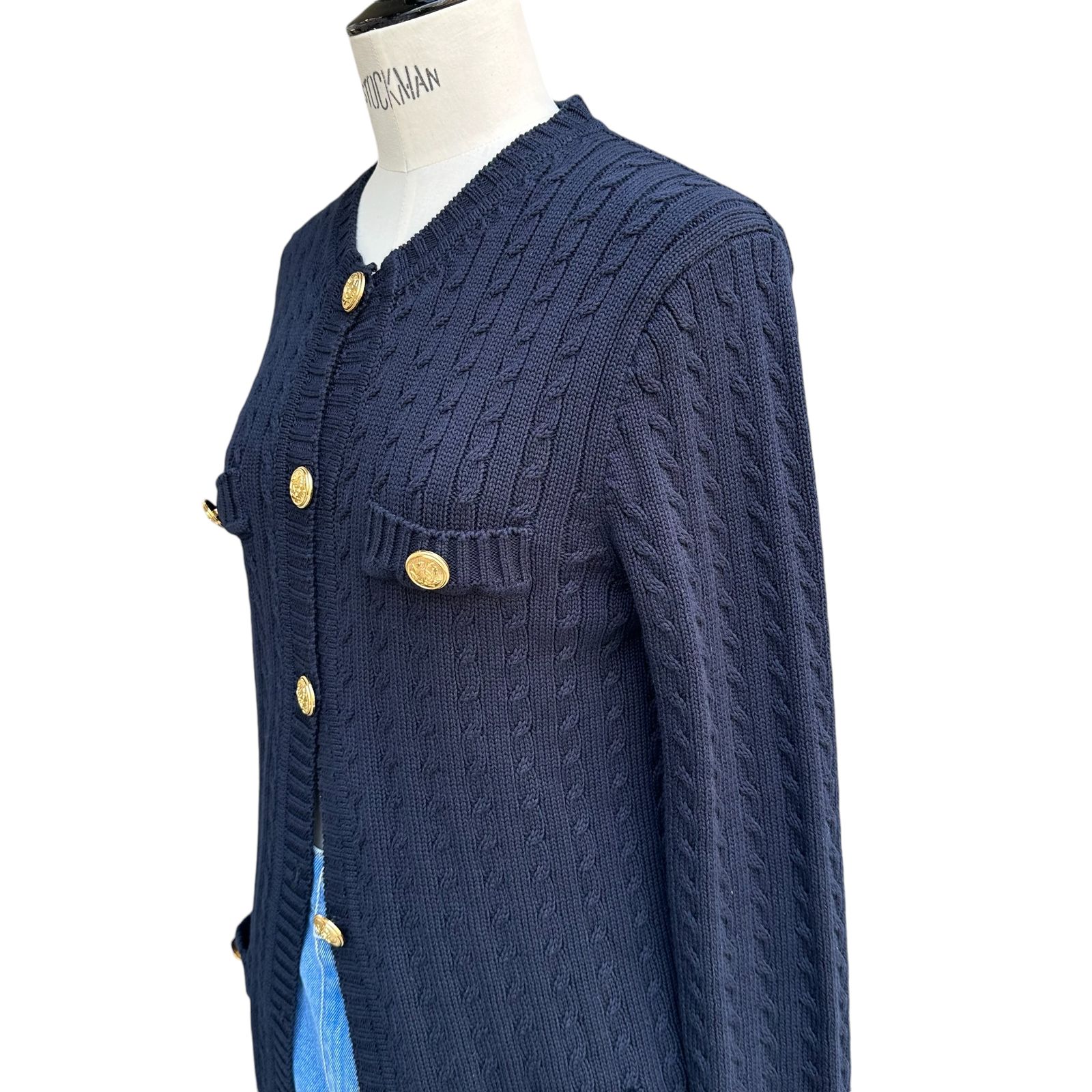 ケーブルニットカーディガン / コットン製 / ネイビー / 24AW NEW