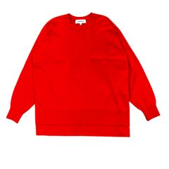 WIDE-BOX PULLOVER / レディース / プルオーバー クルーネック ニット / レッド