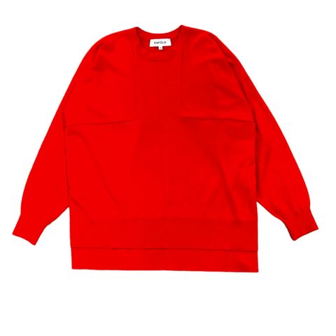 WIDE-BOX PULLOVER / レディース / プルオーバー クルーネック ニット / レッド