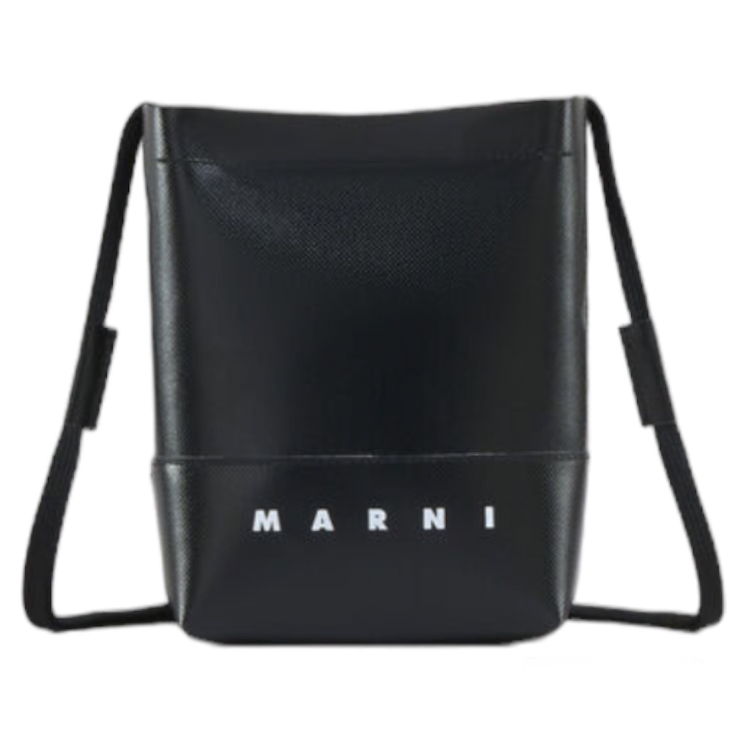 超話題新作 MARNI - ブラック シューレースストラップ付き クロスボディ バッグ