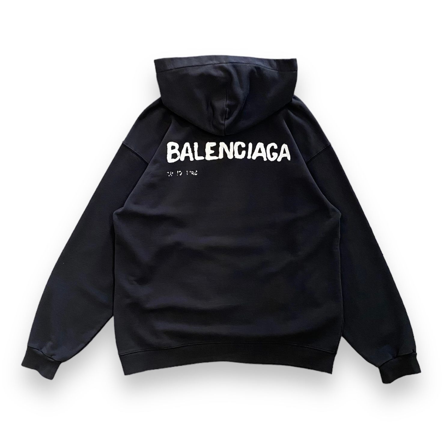 バレンシアガ アーカイブ ロゴ パーカー ミディアム フィット BALENCIAGA】LOGO ミディアムフィット フーディー 両面ロゴ