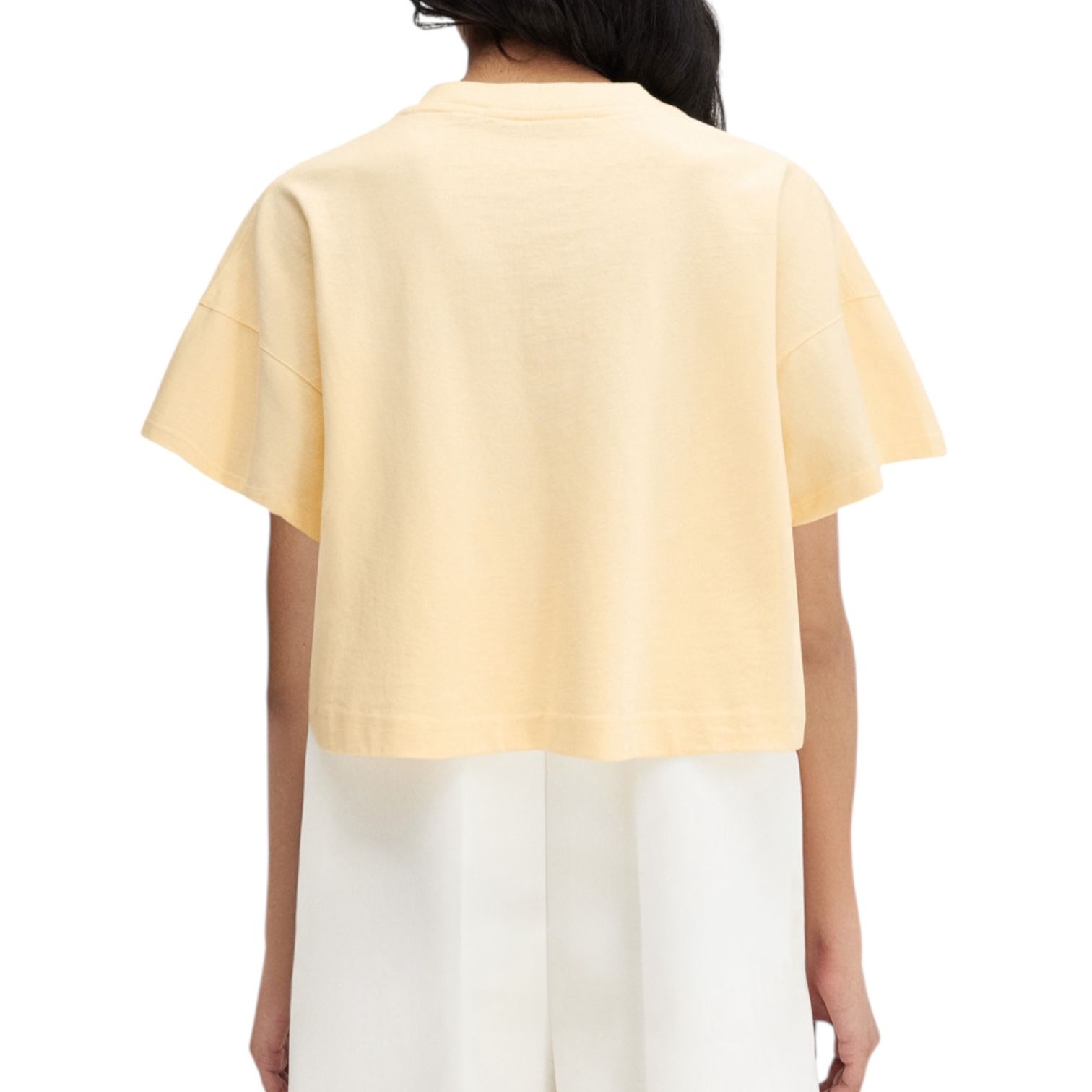 刺繡入りボクシーTシャツ / ライトイエロー / 25SS new