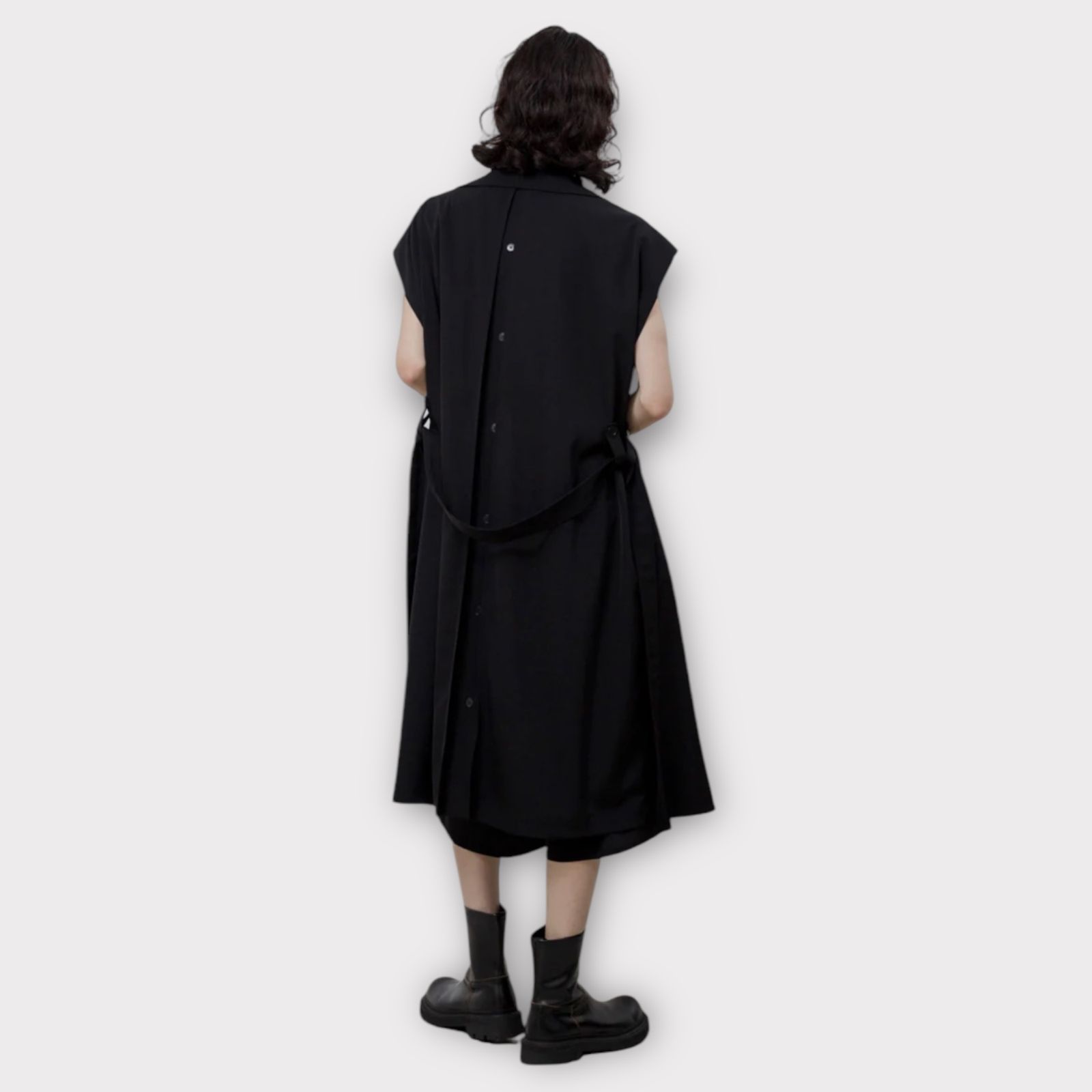 Triacetate sleeveless trench coat / スリーブレス トレンチコート / ブラック / 2025SS new