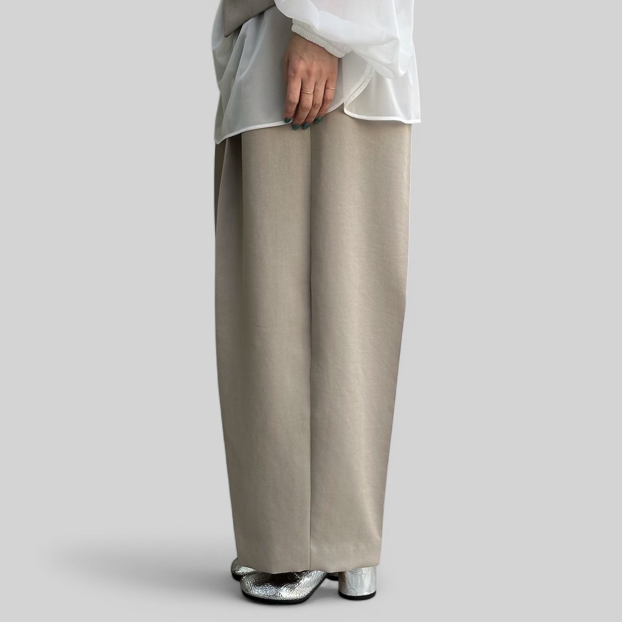 Viscose mad cross wide tuck pants / 2タック ワイドパンツ / ベージュ / 2025SS new