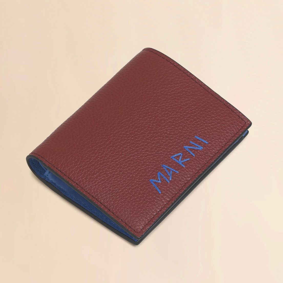 【MARNI】美品　二つ折り財布 ネイビー ブラウン※週末限定値下げ※ MARNI 二つ折り財布 ネイビー/グレー