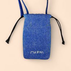 デニム製ドローストリング付きスマホホルダー マルニメンディング入り / ポーチ / ブルー / 25aw new