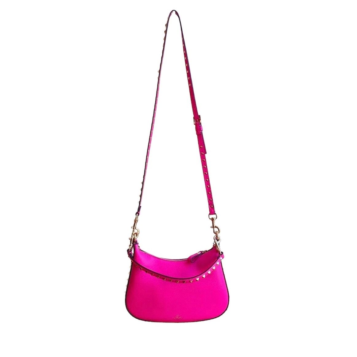 Rock studs grained calfskin hobo bag / バッグ / ショルダーバッグ / ハンドバッグ / 2way / レザー / カーフレザー / ロックスタッズ / ピンク