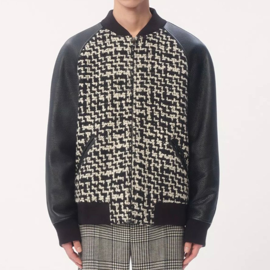 VALENTINO - パッチ付き ウール ツイード ボンバージャケット