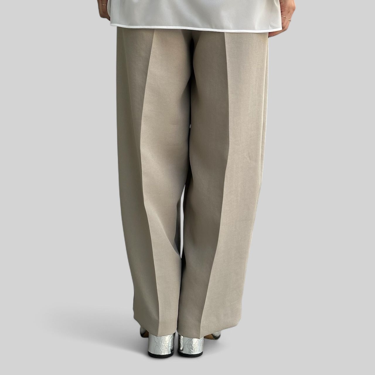 Viscose mad cross wide tuck pants / 2タック ワイドパンツ / ベージュ / 2025SS new
