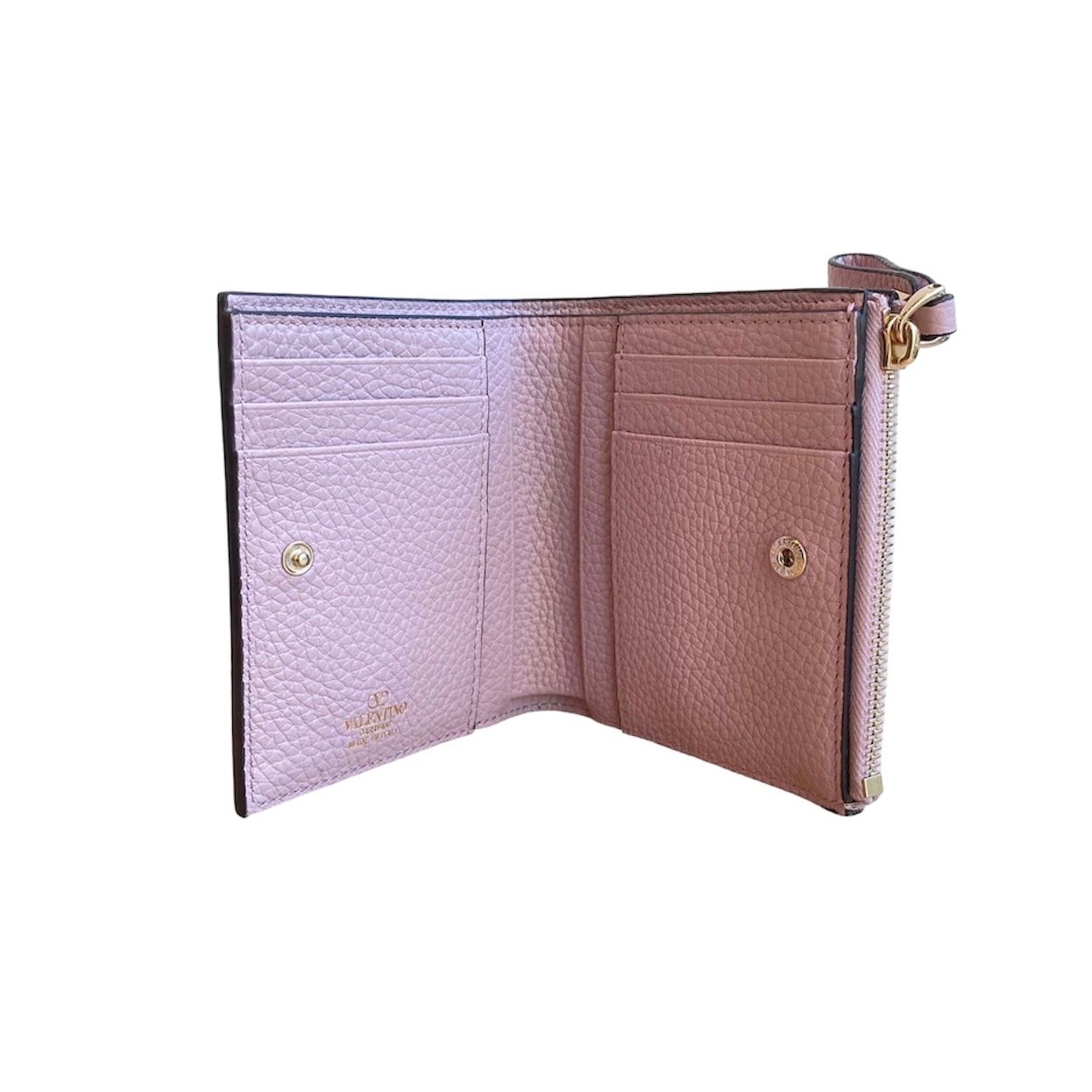 Rock studs grained calfskin small wallet / ミニ財布 / 二つ折り / ロックスタッズ / レザー / カーフレザー / ラベンダー