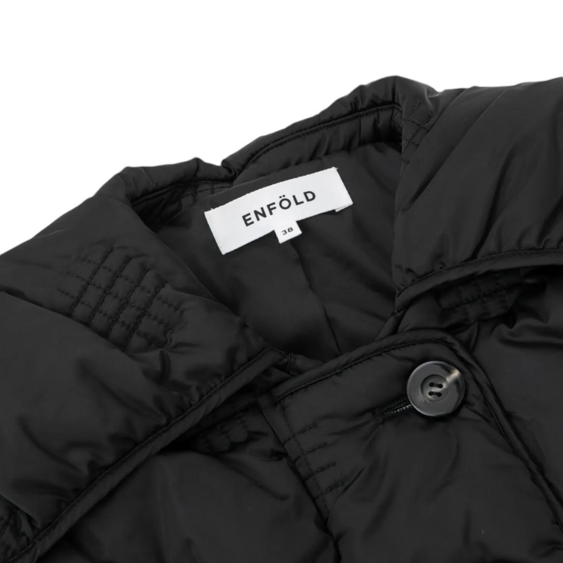ENFOLD - CHECK-QUILT VEST / 中綿ベスト / ブラック / 24AW
