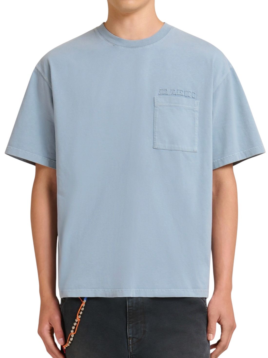 Marniパッチ コットンTシャツ/ ライトブルー/ 2026SS NEW