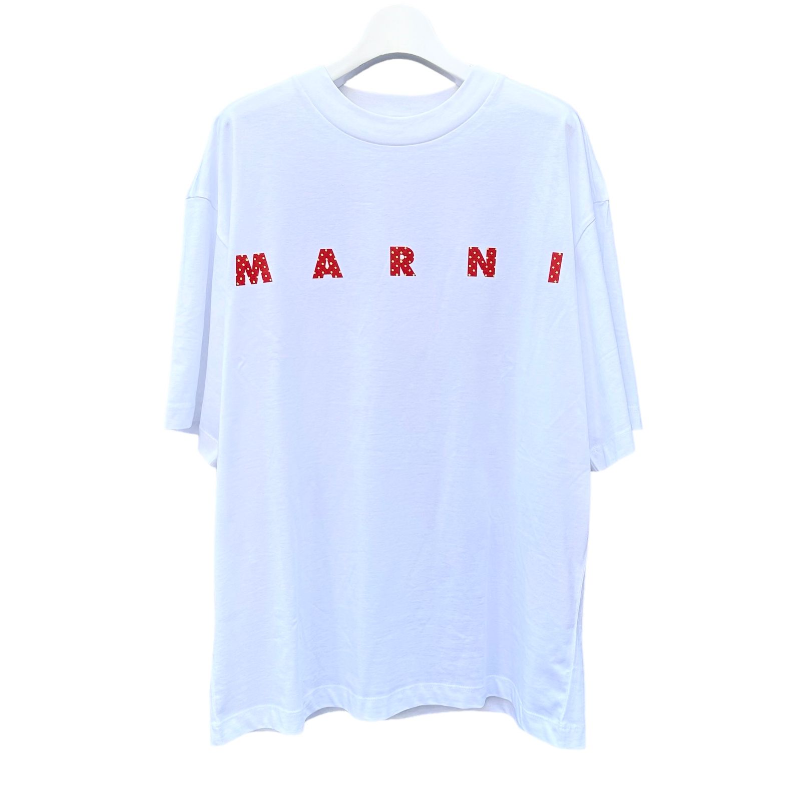 ホワイト ポルカドット Tシャツ / クルーネック / ユニセックス / ホワイト
