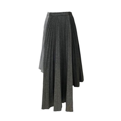 Triple pleated skirt / プリーツ / ヘリンボーン / ミディアム / マルチカラー