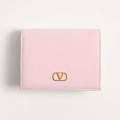Vロゴシグネチャー グレインカーフスキン ウォレット / 財布・二つ折り財布 / ピンク /2025ss new