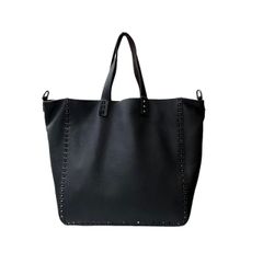 Rock studs grained Calfskin reversible tote / ショルダー トートバッグ / 2way / 牛革 / メンズ / ブラック