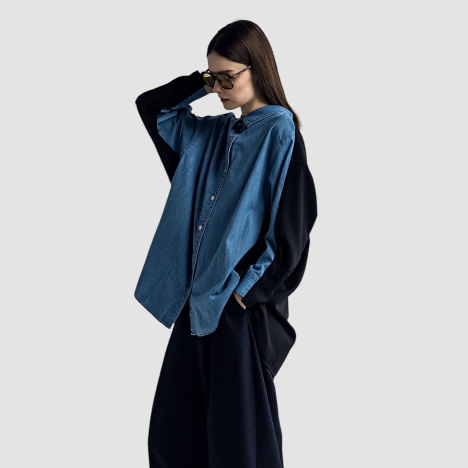Dungaree Panel Shirt / デニムシャツ / ブルー / 2025aw new