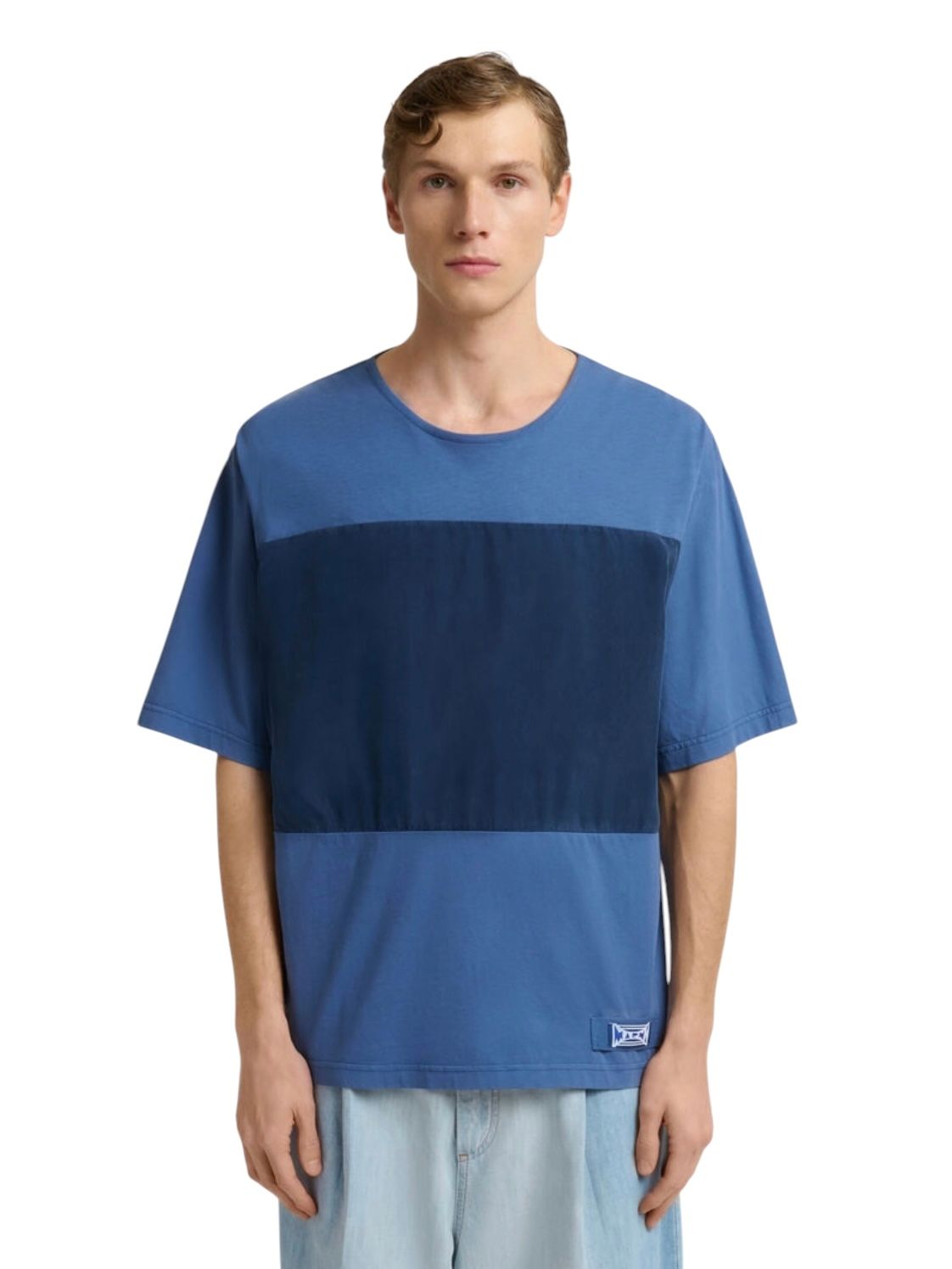 ブルー コットン製Tシャツ カラーブロック/ 2026SS NEW