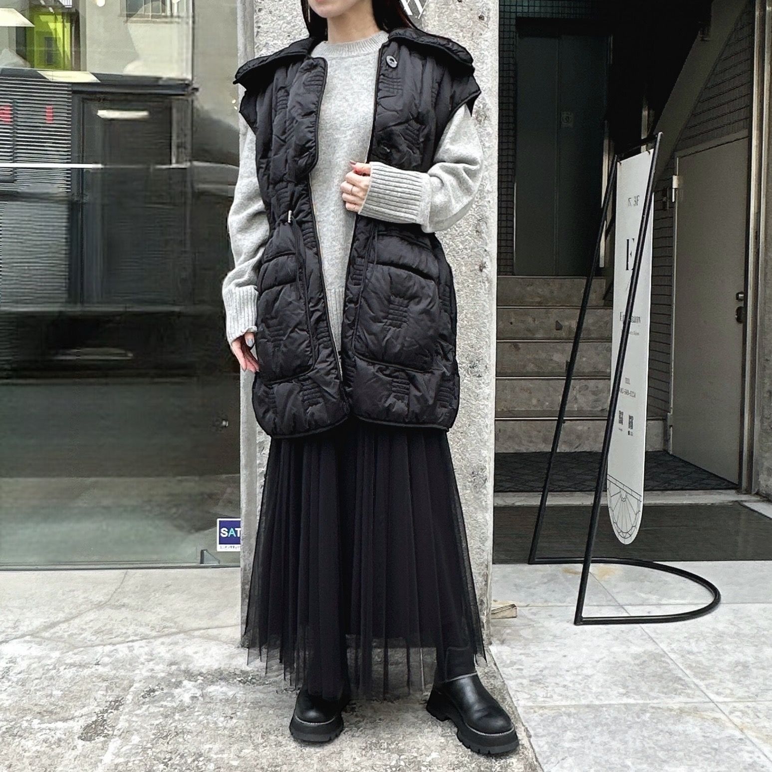 ENFOLD WINDOW VESTベスト300HA730-1760 ブラック WINDOW VEST（300HA730－1760） | ENFOLD