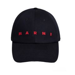 MARNI 刺しゅうロゴ入り オーガニックギャバジン製ベースボールキャップ / ブラック / 24AW NEW