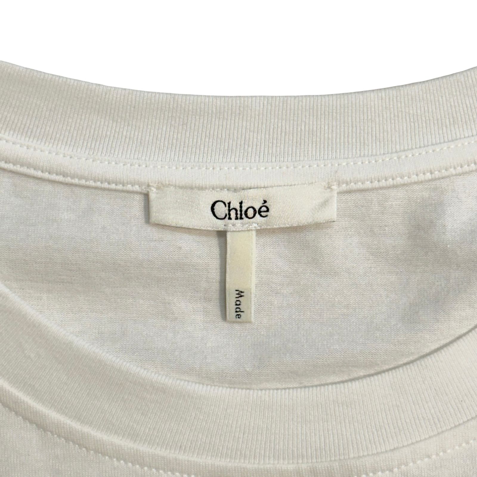 Chloeコットンジャージー製クロップドボクシー ロゴ Tシャツ Chloé コットンジャージー製クロップドボクシー ロゴ Tシャツ