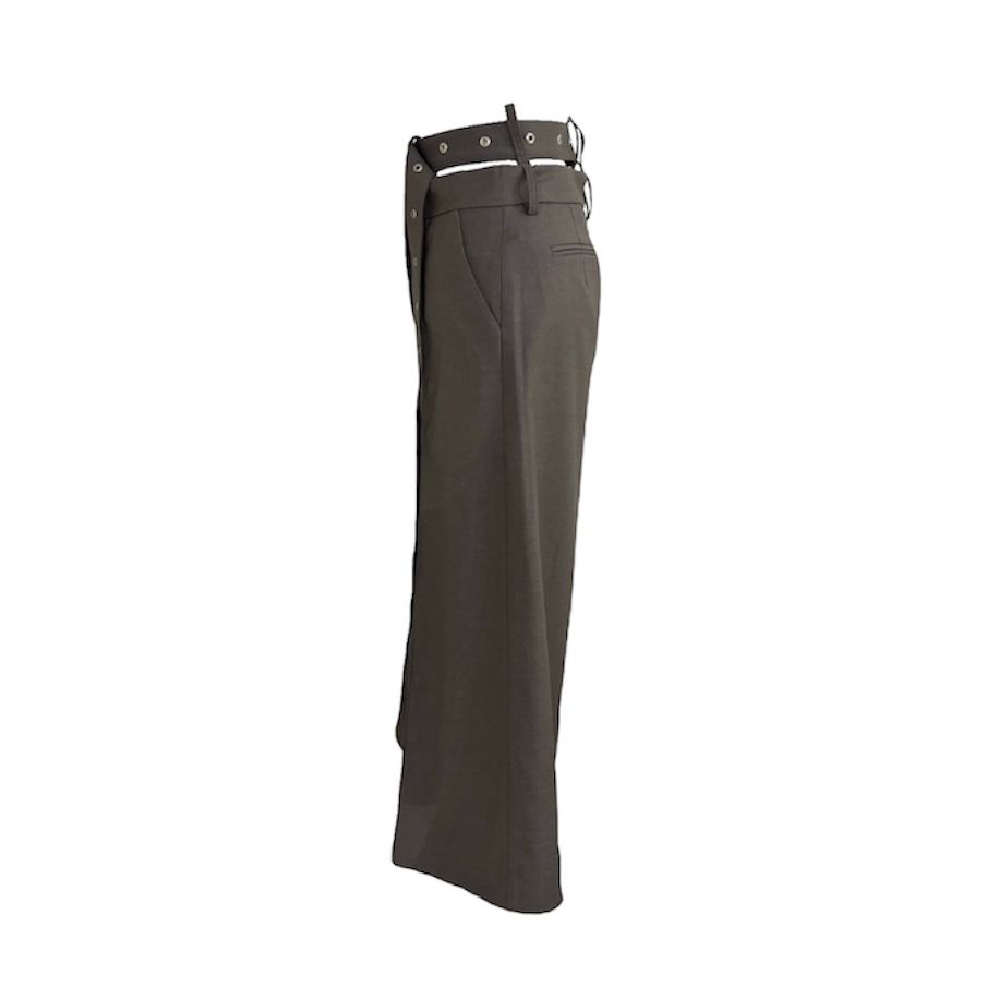 BELT DETAILED CULOTTE TROUSERS / キュロット / クロップドパンツ / ブラウングレー / ウィメンズ