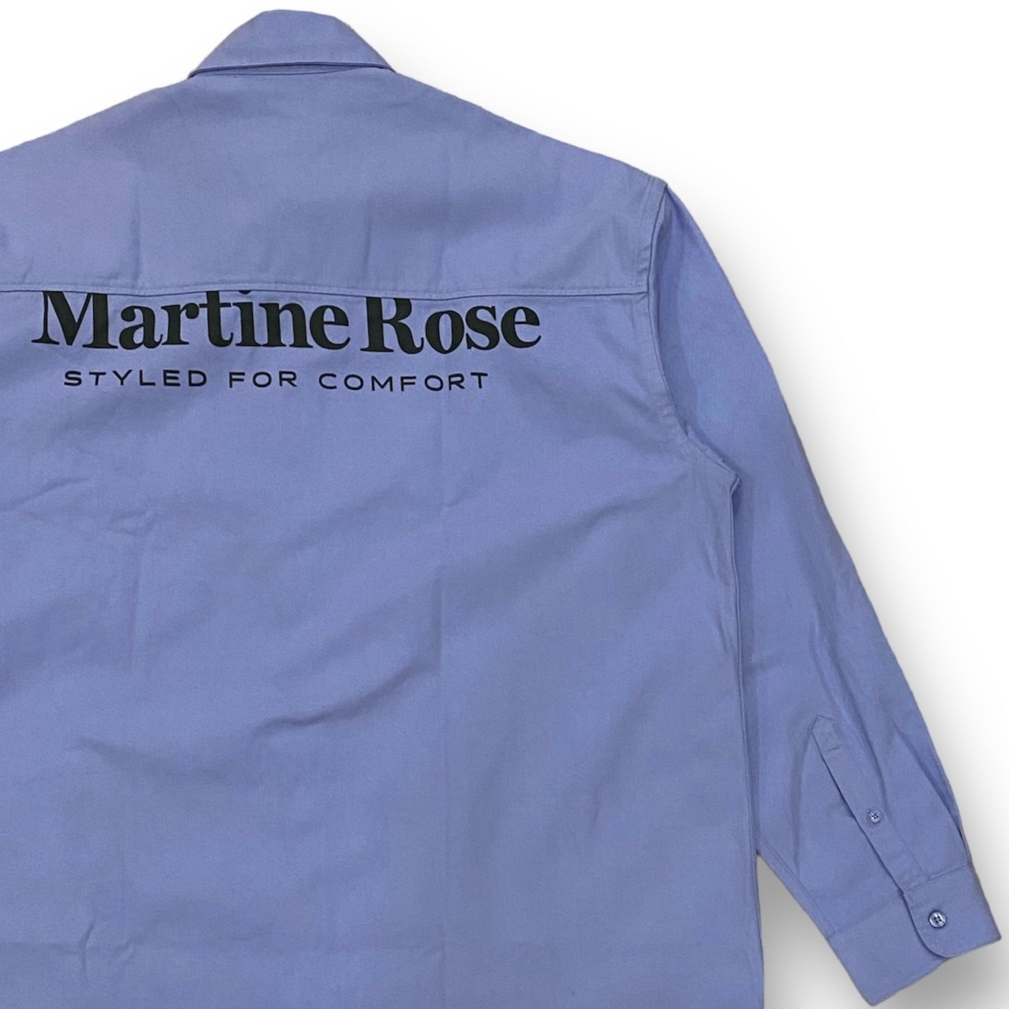 MARTINE ROSE - LONG SLEEVE OVERSHIRT /バックロゴ /ロゴシャツ ...