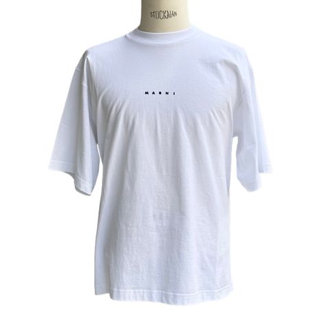 ミニロゴ入り オーガニックコットン製Tシャツ/ホワイト/ユニセックス