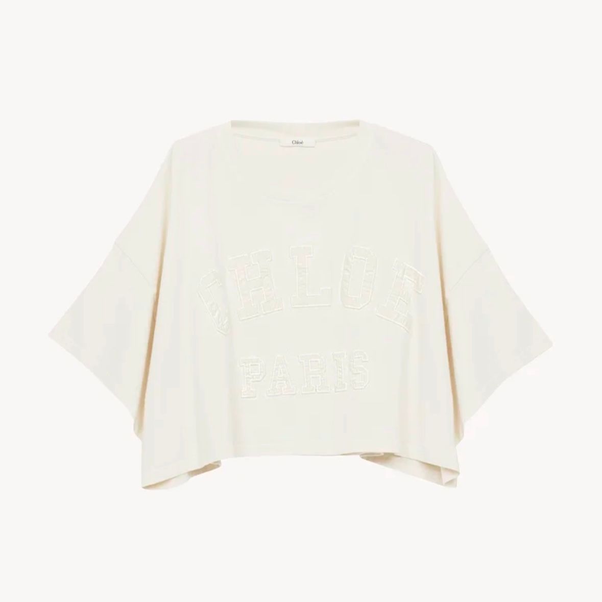 25SS CHLOE ホワイト シンプル コットン フロントロゴ Ｔシャツ Chloé Oversized Logo T Shirt In Cotton Jersey | Chloé US