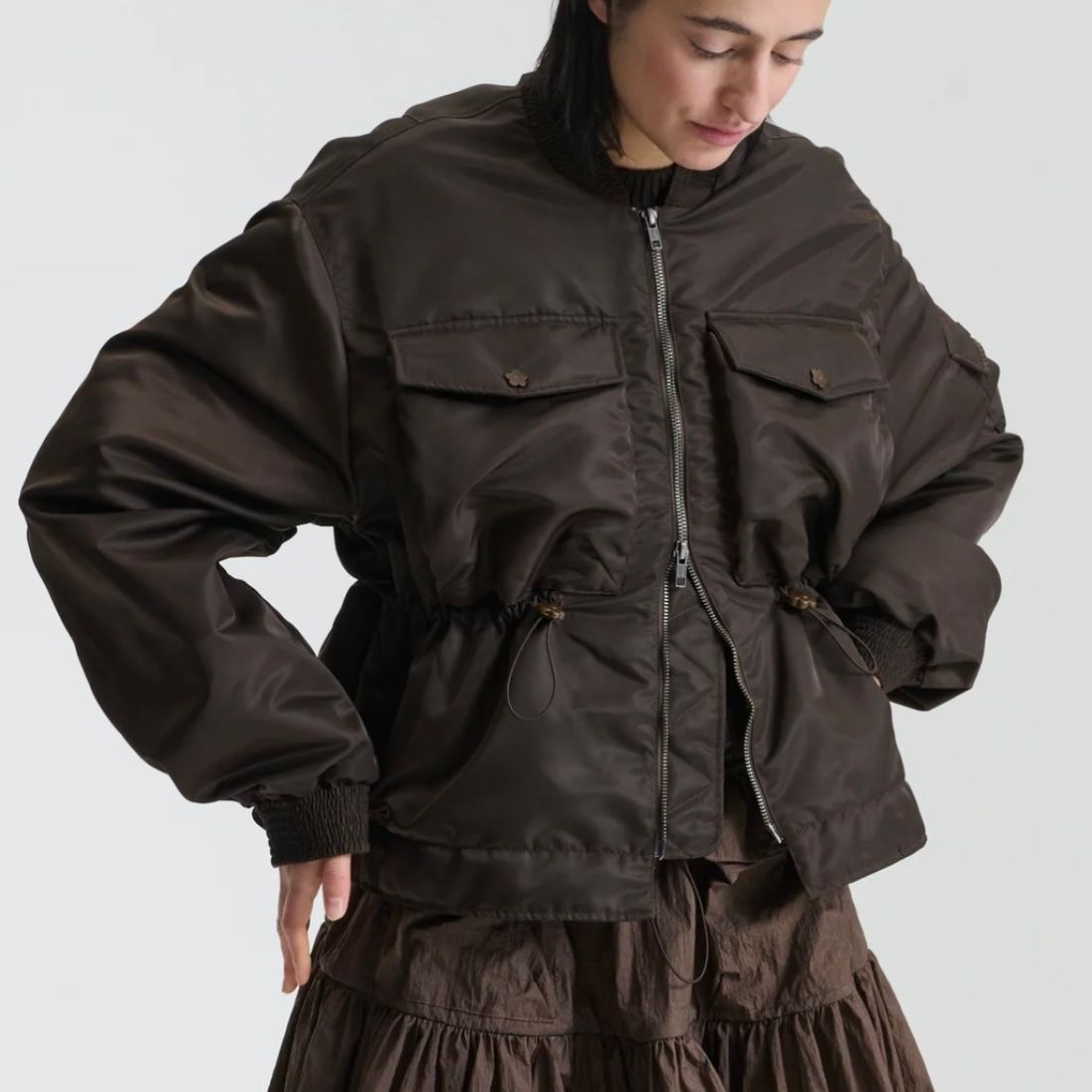 BIRDIE JACKET バーディージャケット / ボンバージャケット テクニカル ナイロン / ブラウン / 2025 AW NEW