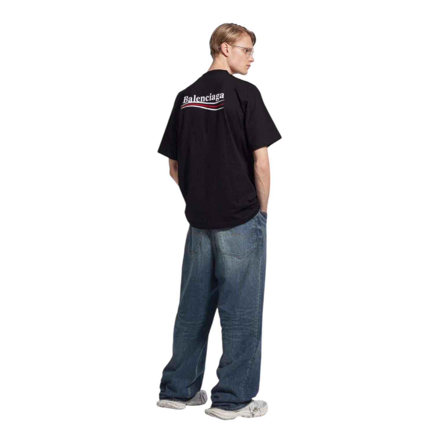 BALENCIAGA PoliticalCampaignInside-Out ラージフィットTシャツ Political Campaign Inside-out T-shirt Large Fit in Black