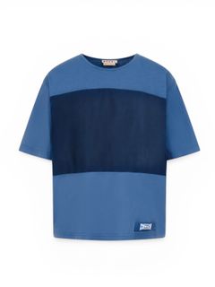 ブルー コットン製Tシャツ カラーブロック/ 2026SS NEW