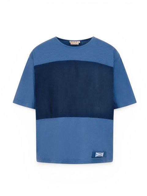 ブルー コットン製Tシャツ カラーブロック/ 2026SS NEW