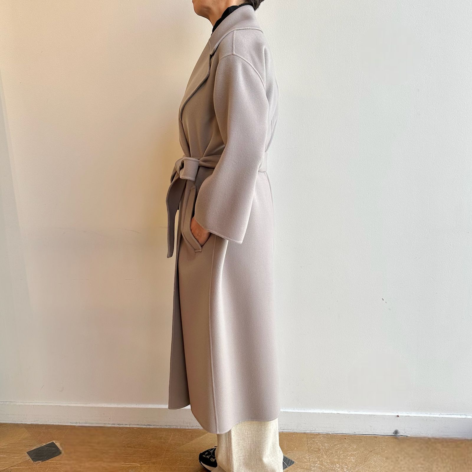 'S Max Mara　ダブルフェイス リバーシブルコート　ライトグレージュ S Max Mara ダブルフェイス リバーシブルコート ライトグレージュ