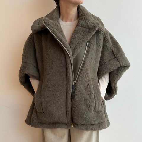 Max Mara】 とれる マックスマーラ TEBE テディベア ケープ サンド