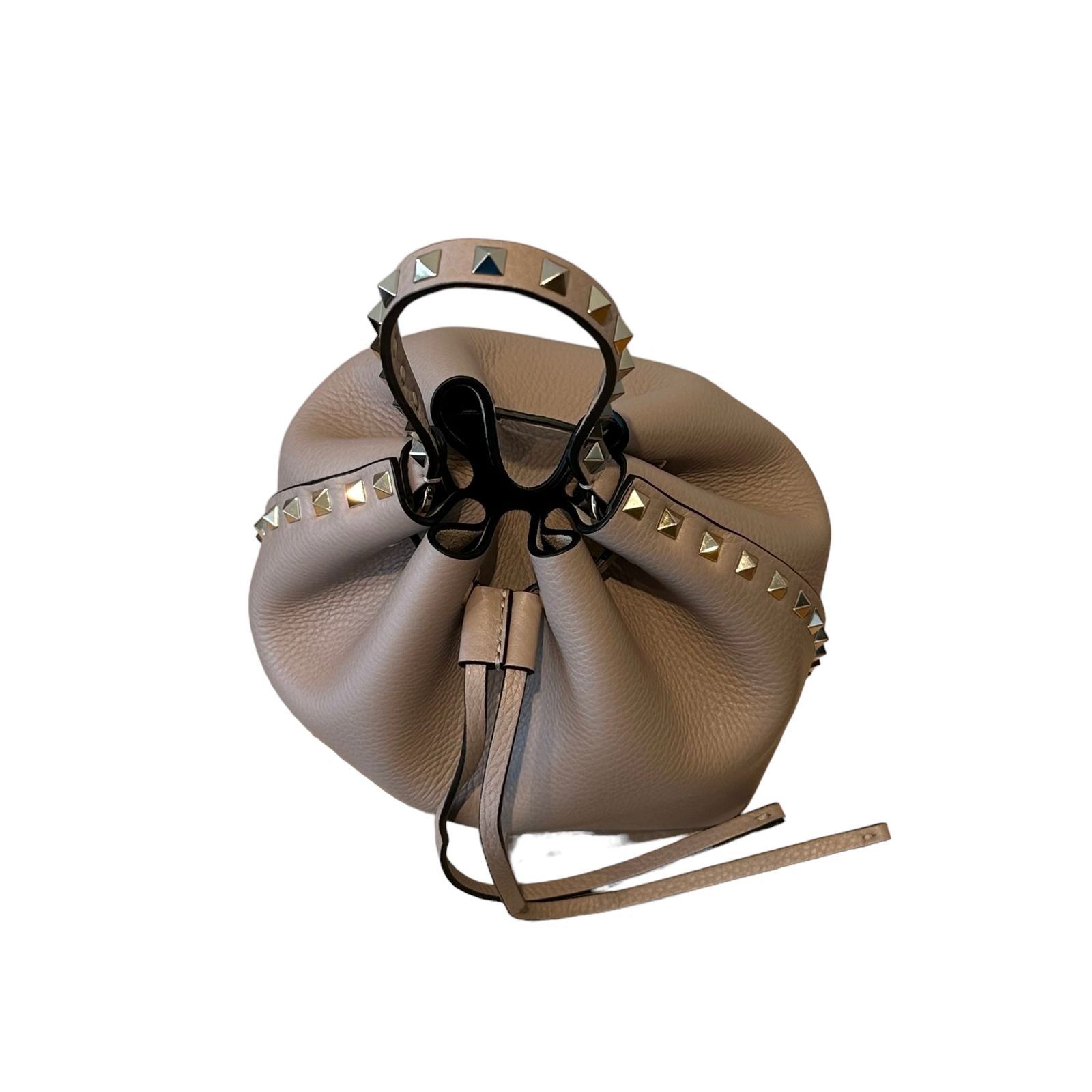 【美品】VALENTINO ロックスタッズ スモール HOBO バッグ ロックスタッズ グレインカーフスキン スモール ホーボーバッグ