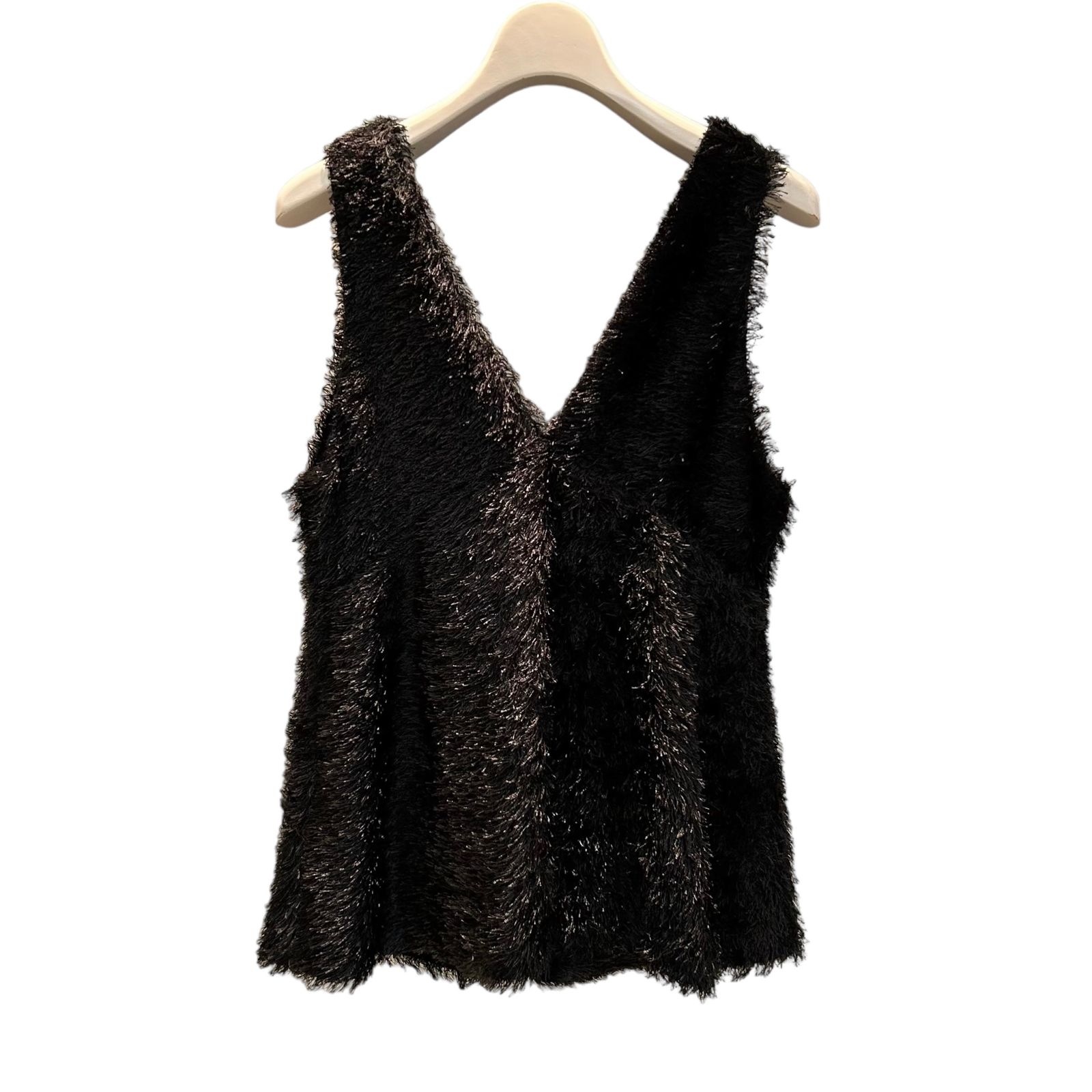 Hairy cut jacquard camisole top / キャミソール / ブラック