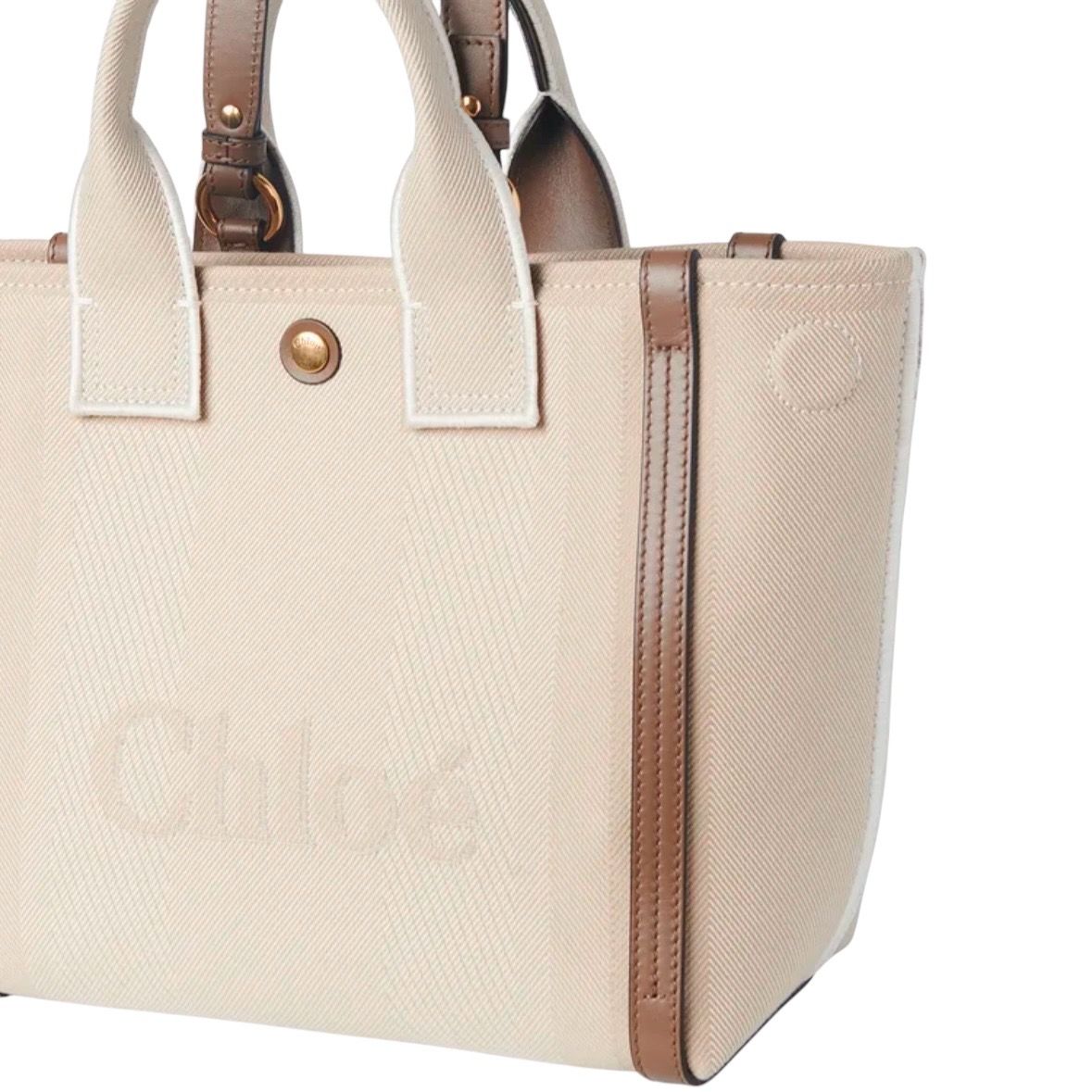 キャンバス製Chloé CARRY スモールトートバッグ / 3way / ベージュ / 25SS new