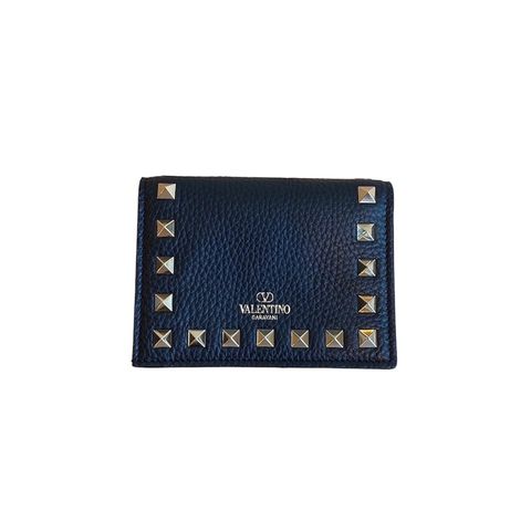 Rock studs grained calfskin small wallet / ミニ財布 / 二つ折り / ロックスタッズ / レザー / カーフレザー / ブラック